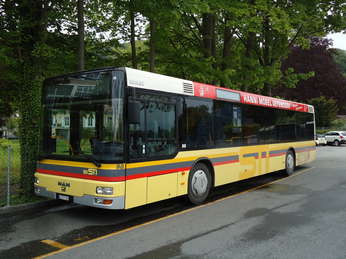 (144'510) - STI Thun - Nr. 98/BE 577'098 - MAN am 23. Mai 2013 bei der Schifflndte Thun