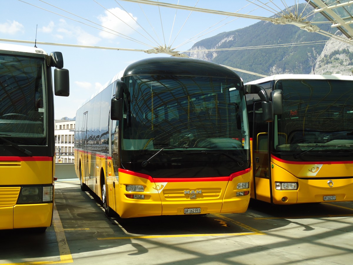 (145'188) - PostAuto Graubnden - GR 162'993 - MAN am 17. Juni 2013 in Chur, Postautostation