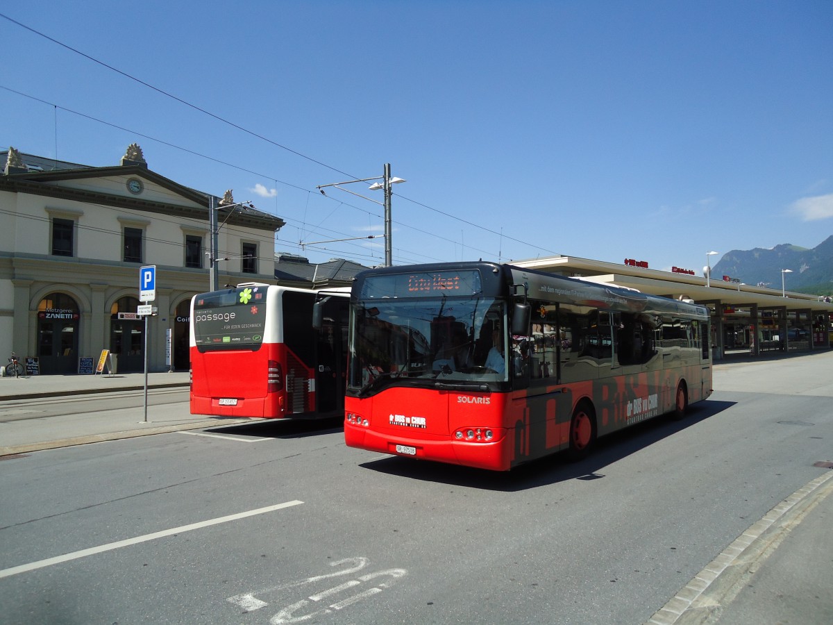 (145'258) - SBC Chur - Nr. 18/GR 97'518 - Solaris am 17. Juni 2013 beim Bahnhof Chur