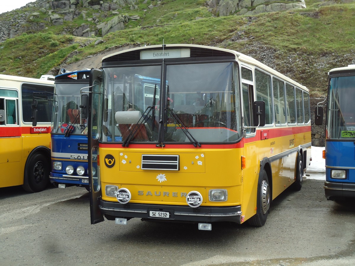 (145'975) - Fssler, Unteriberg - Nr. 6/SZ 5232 - Saurer/R&J (ex Schrch, Gutenburg Nr. 6; ex P 24'358) am 20. Juli 2013 in Gotthard, Lago di Lucendro