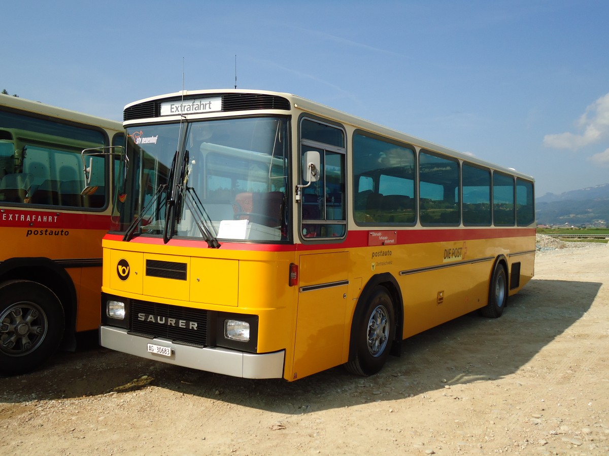 (146'603) - Voser, Neuenhof - AG 30'683 - Saurer/Tscher (ex Fischer, Roggwil; ex Mattli, Wassen) am 31. August 2013 in Niederbipp, Saurertreffen