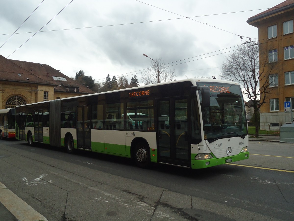 (147'925) - transN, La Chaux-de-Fonds - Nr. 644/NE 112'244 - Mercedes (ex TC La Chaux-de-Fonds Nr. 244) am 8. November 2013 beim Bahnhof La Chaux-de-Fonds