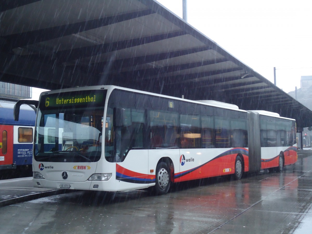 (148'462) - Indermhle, Rekingen - Nr. 127/AG 6723 - Mercedes am 26. Dezember 2013 beim Bahnhof Baden