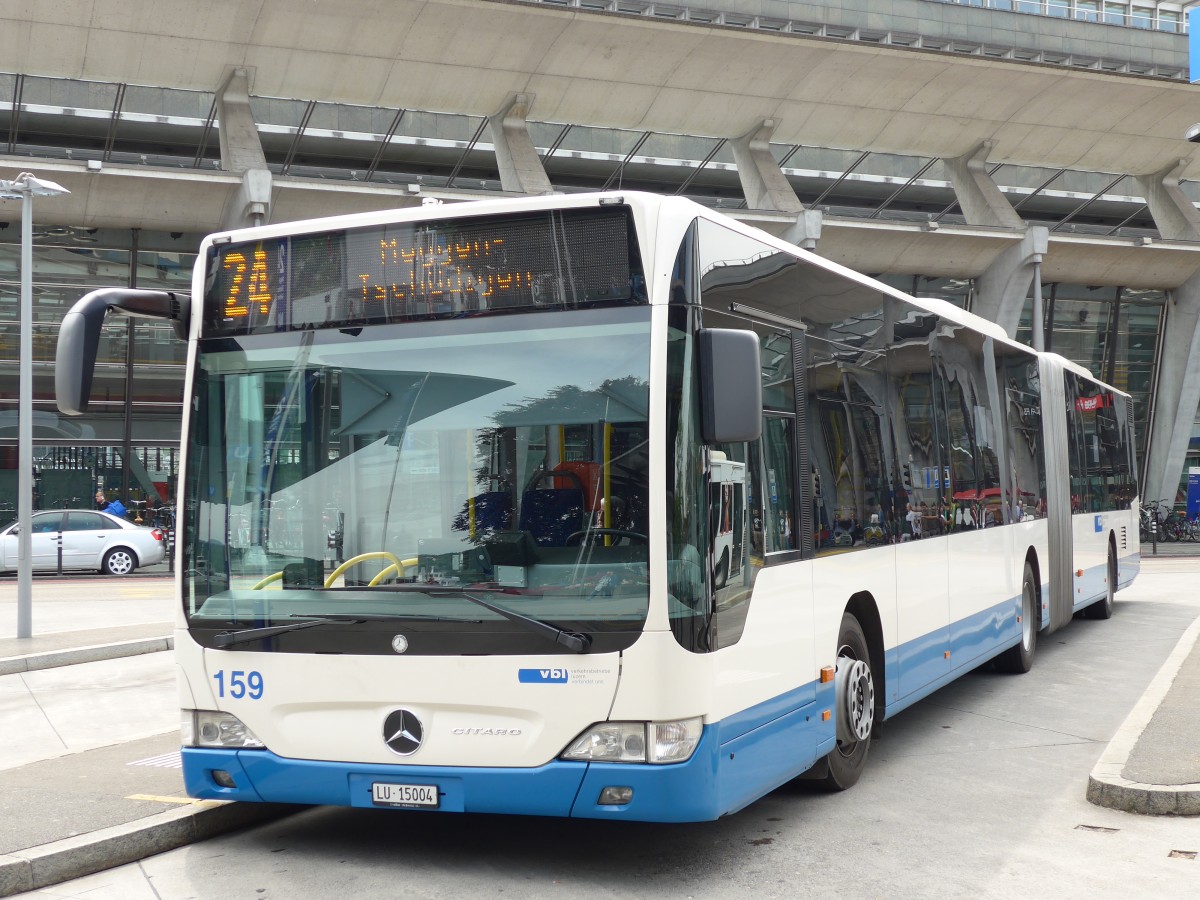 (150'599) - VBL Luzern - Nr. 159/LU 15'004 - Mercedes am 10. Mai 2014 beim Bahnhof Luzern