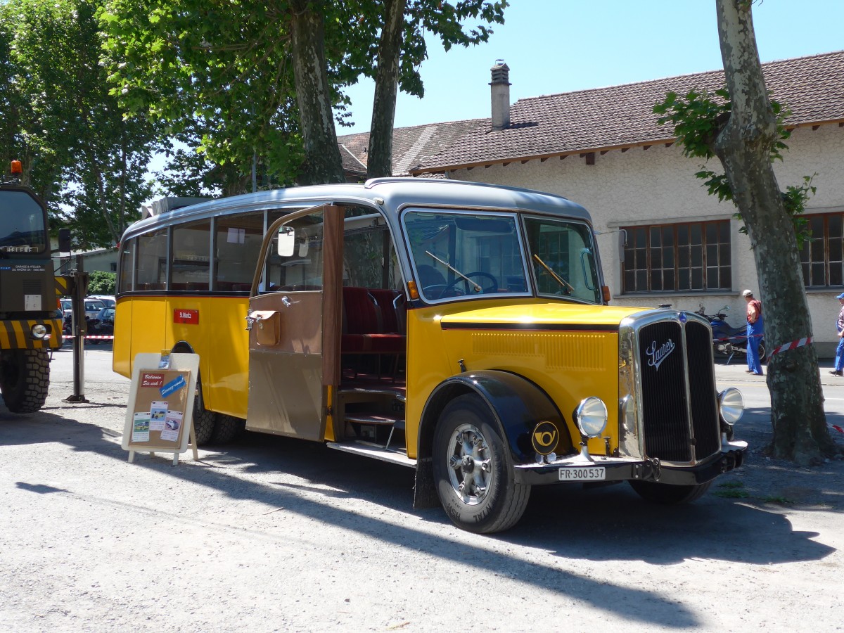 (151'712) - Schlapp, Cottens - FR 300'537 - Saurer/Saurer (ex SATEG, Lausanne; ex P 23'086; ex P 2138) am 21. Juni 2014 in Aigle, Saurertreffen