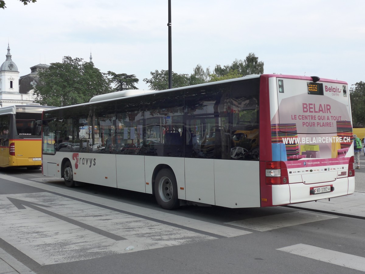 (153'456) - TRAVYS Yverdon - VD 1282 - MAN am 23. Juli 2014 beim Bahnhof Yverdon