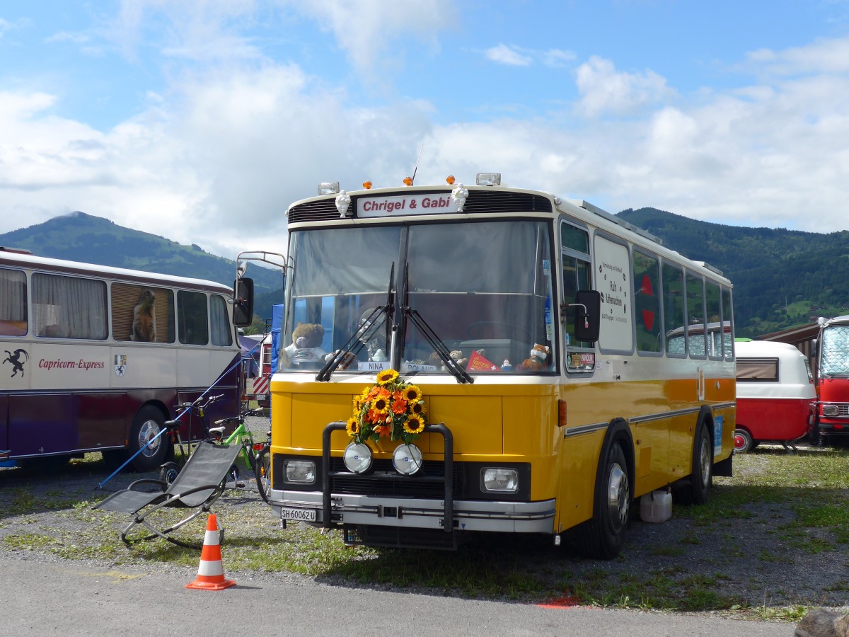 (153'785) - Oberhnsli, Thayngen - SH 60'062 U - FBW/Tscher (ex Bus-Halter, Wil Nr. 9) am 16. August 2014 in Altsttten, Allmendplatz