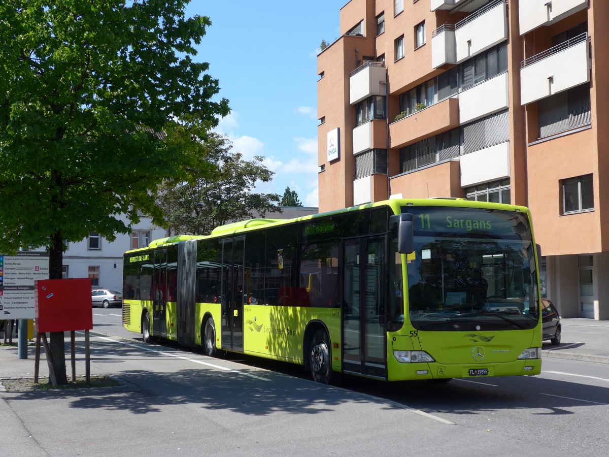 (154'312) - Aus Liechtenstein: LBA Vaduz - Nr. 55/FL 39'855 - Mercedes am 21. August 2014 beim Bahnhof Feldkirch