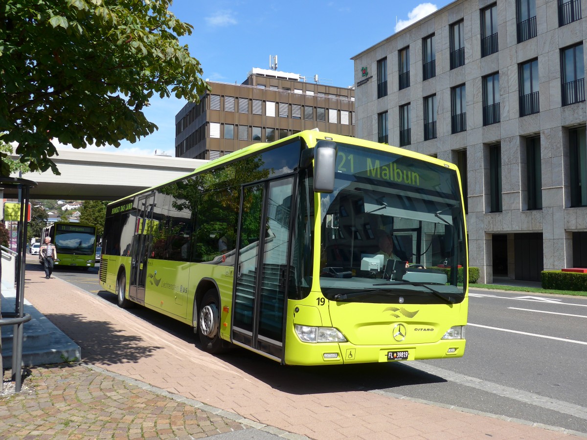 (154'319) - LBA Vaduz - Nr. 19/FL 39'819 - Mercedes am 21. August 2014 in Vaduz, Post