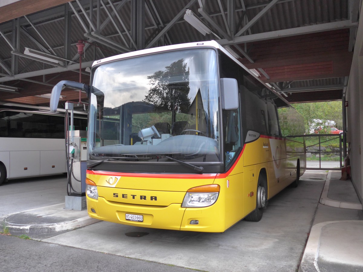 (154'712) - PostAuto Wallis - VS 403'660 - Setra am 30. August 2014 in Meiringen, Balm