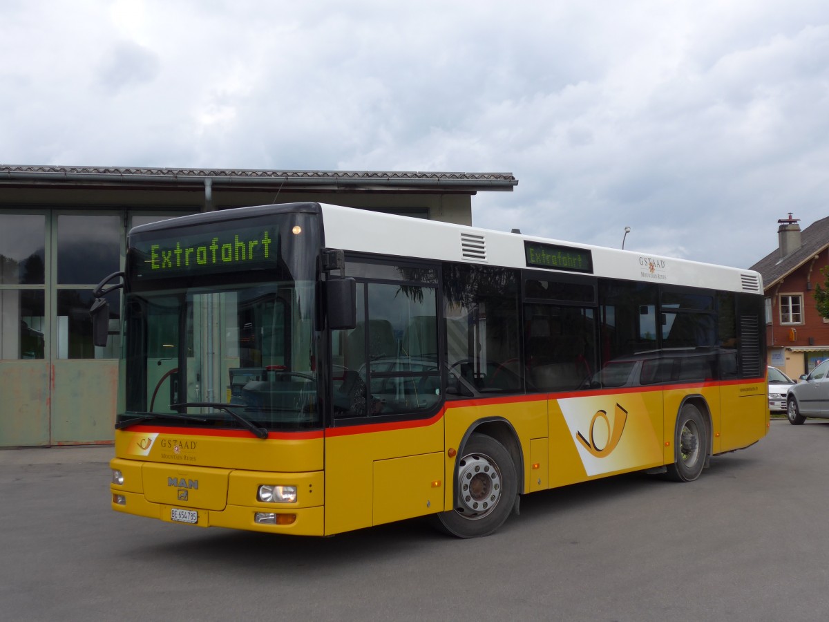 (154'738) - PostAuto Bern - BE 654'785 - MAN (ex ASKA Aeschi Nr. 5) am 31. August 2014 in Aeschi, Garage