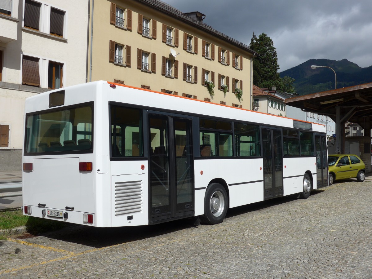 (154'846) - Meyer, Gschenen - UR 9218 - Mercedes (ex BSU Solothurn Nr. 65; ex BSU Solothurn Nr. 59) am 1. September 2014 beim Bahnhof Airolo