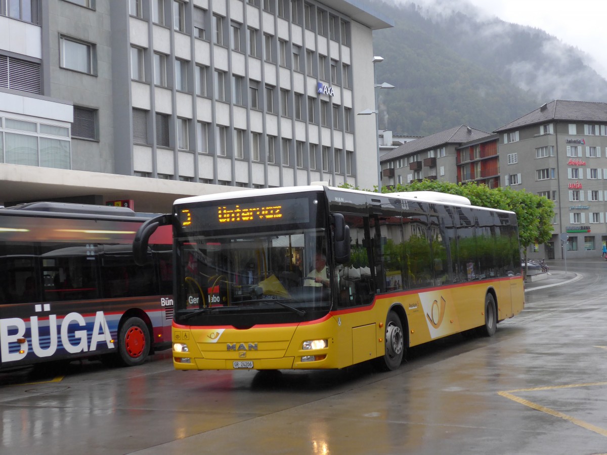 (154'935) - Dnser, Trimmis - GR 24'206 - MAN am 13. September 2014 beim Bahnhof Chur