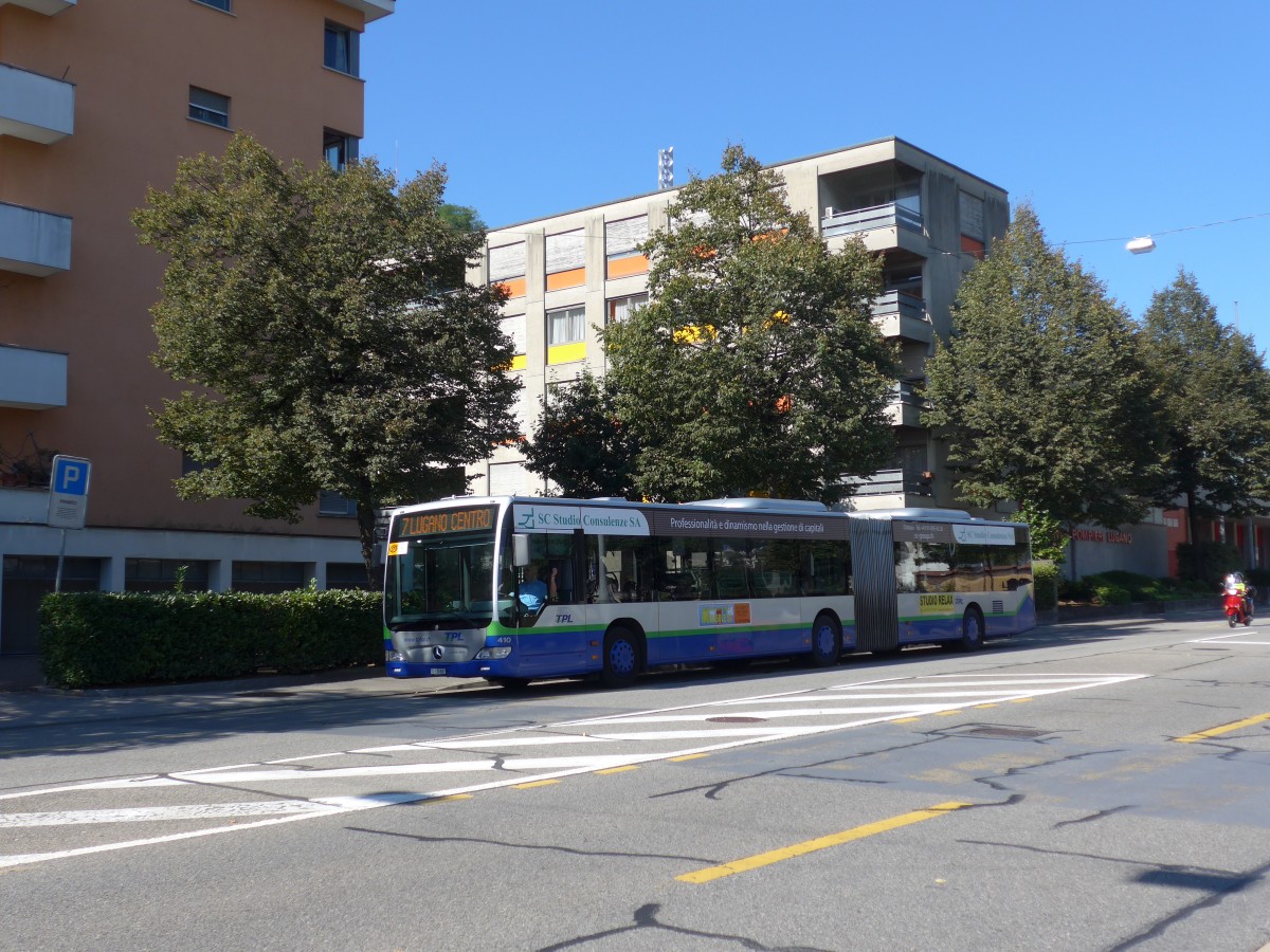 (155'228) - TPL Lugano - Nr. 410/TI 139'887 - Mercedes am 13. September 2014 in Lugano, Cornaredo