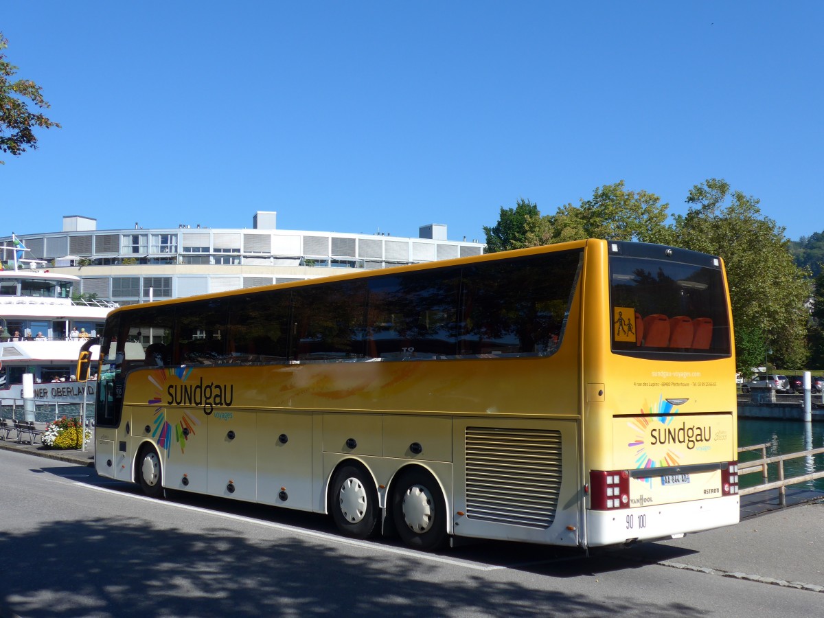 (155'384) - Aus Frankreich: Sundgau, Pfetterhouse - AA 844 AD - Van Hool am 27. September 2014 bei der Schifflndte Thun