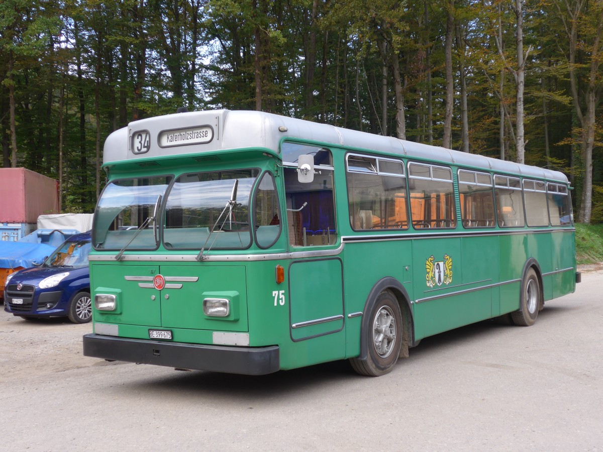 (155'555) - BVB Basel (RWB) - Nr. 75/BE 399'675 - FBW/FHS am 5. Oktober 2014 in Oberburg, Ziegelgut