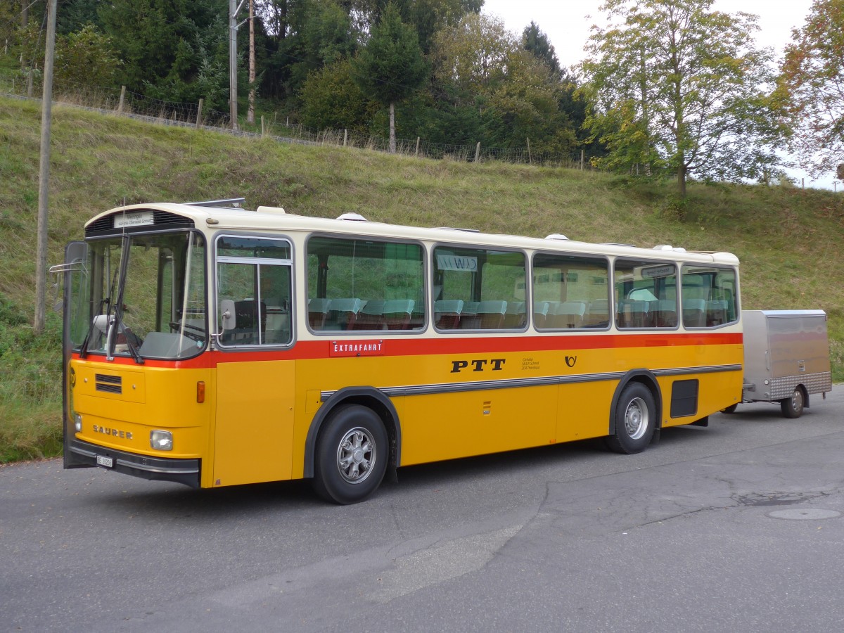 (155'684) - Schmid, Thrishaus - BE 26'206 - Saurer/Tscher (ex P 24'244) am 12. Oktober 2014 in Kssnacht, Rest. Frohsinn