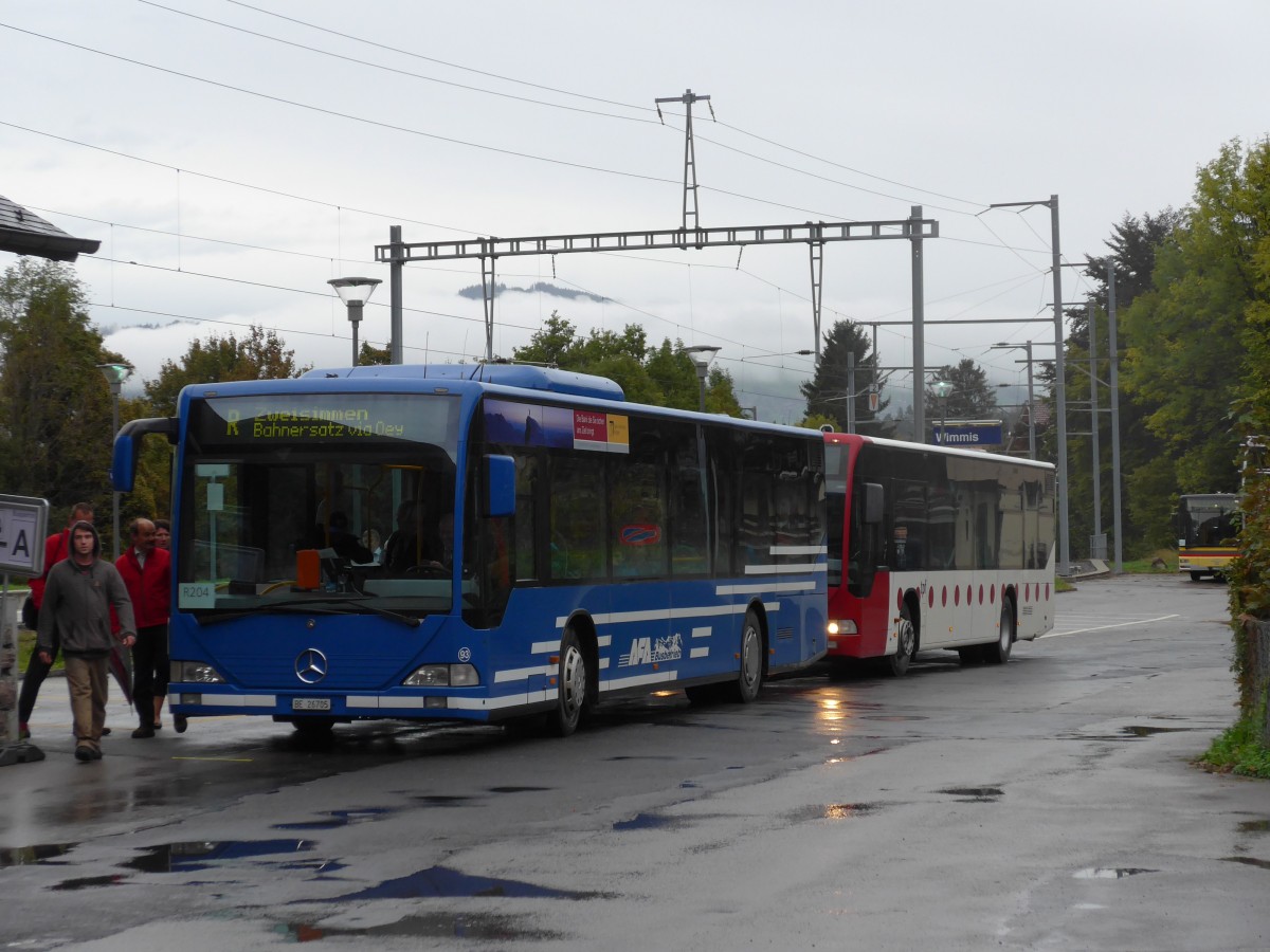 (155'759) - AFA Adelboden - Nr. 93/BE 26'705 - Mercedes (ex Nr. 5) am 13. Oktober 2014 beim Bahnhof Wimmis