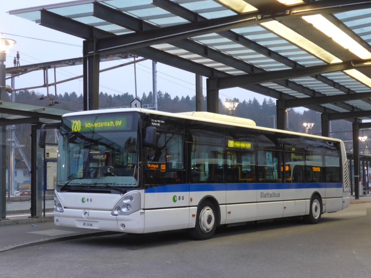 (157'562) - Ryffel, Uster - Nr. 77/ZH 26'344 - Irisbus am 26. November 2014 beim Bahnhof Effretikon