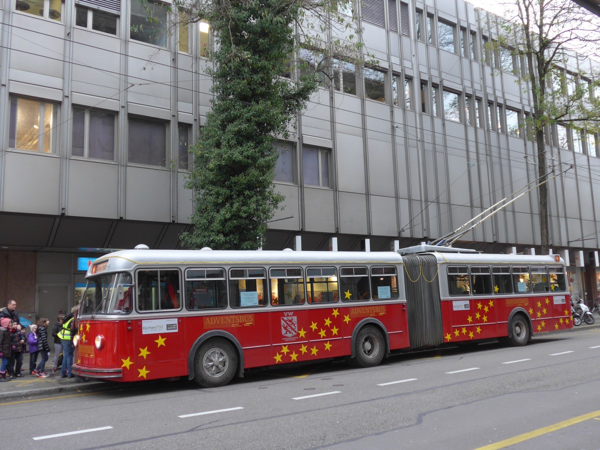 (157'649) - VW Winterthur - Nr. 101 - FBW/SWS Gelenktrolleybus am 6. Dezember 2014 in Winterthur, Bankstrasse