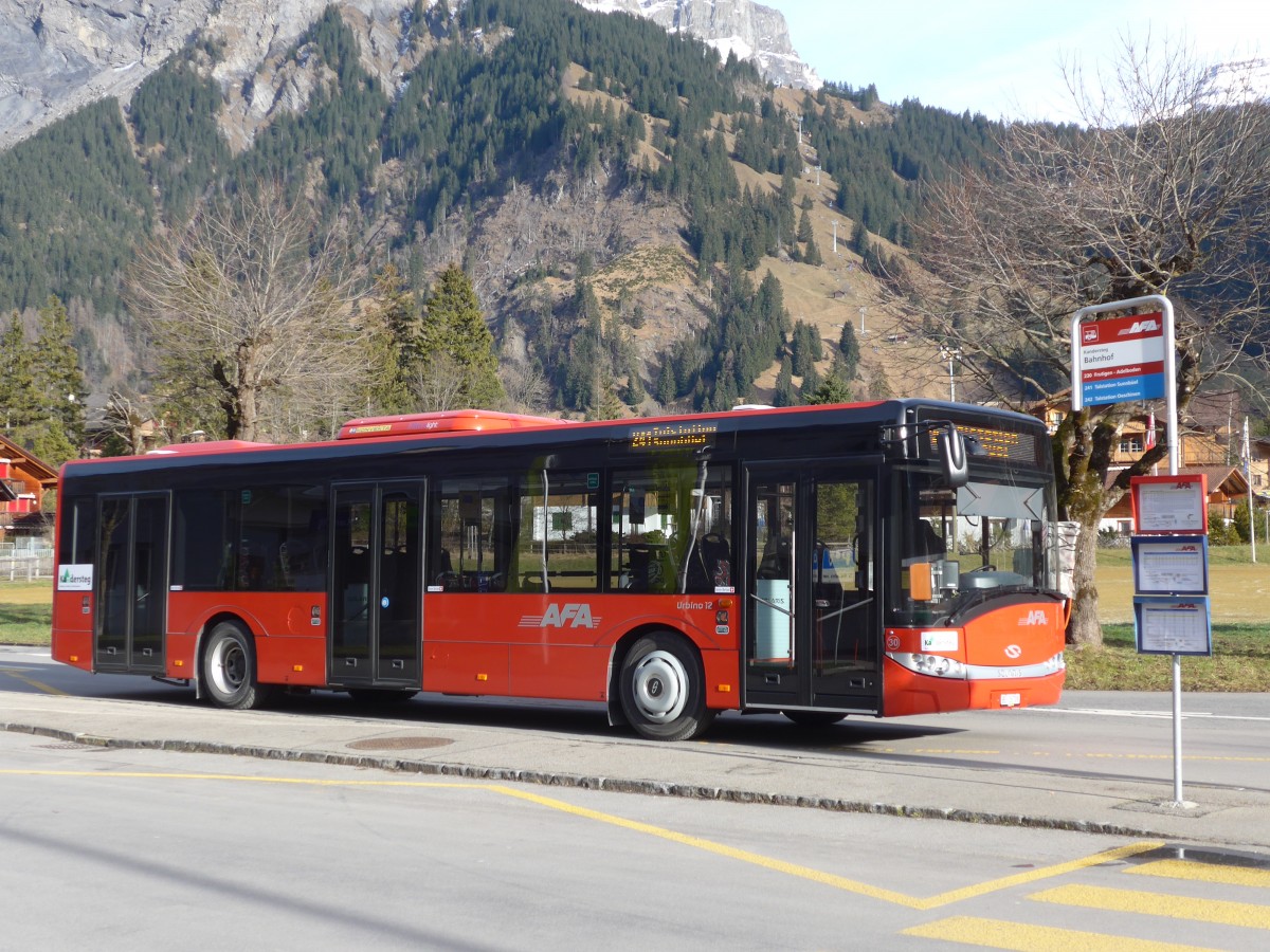 (157'879) - AFA Adelboden - Nr. 30/BE 26'703 - Solaris am 22. Dezember 2014 beim Bahnhof Kandersteg