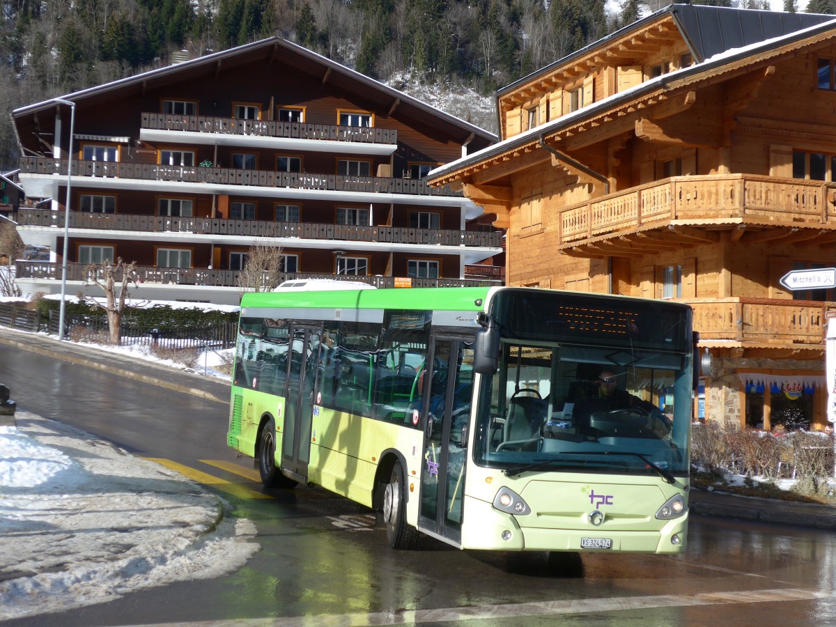 (158'121) - TPC Aigle - VS 324'574 - Irisbus am 2. Januar 2015 beim Bahnhof Champry