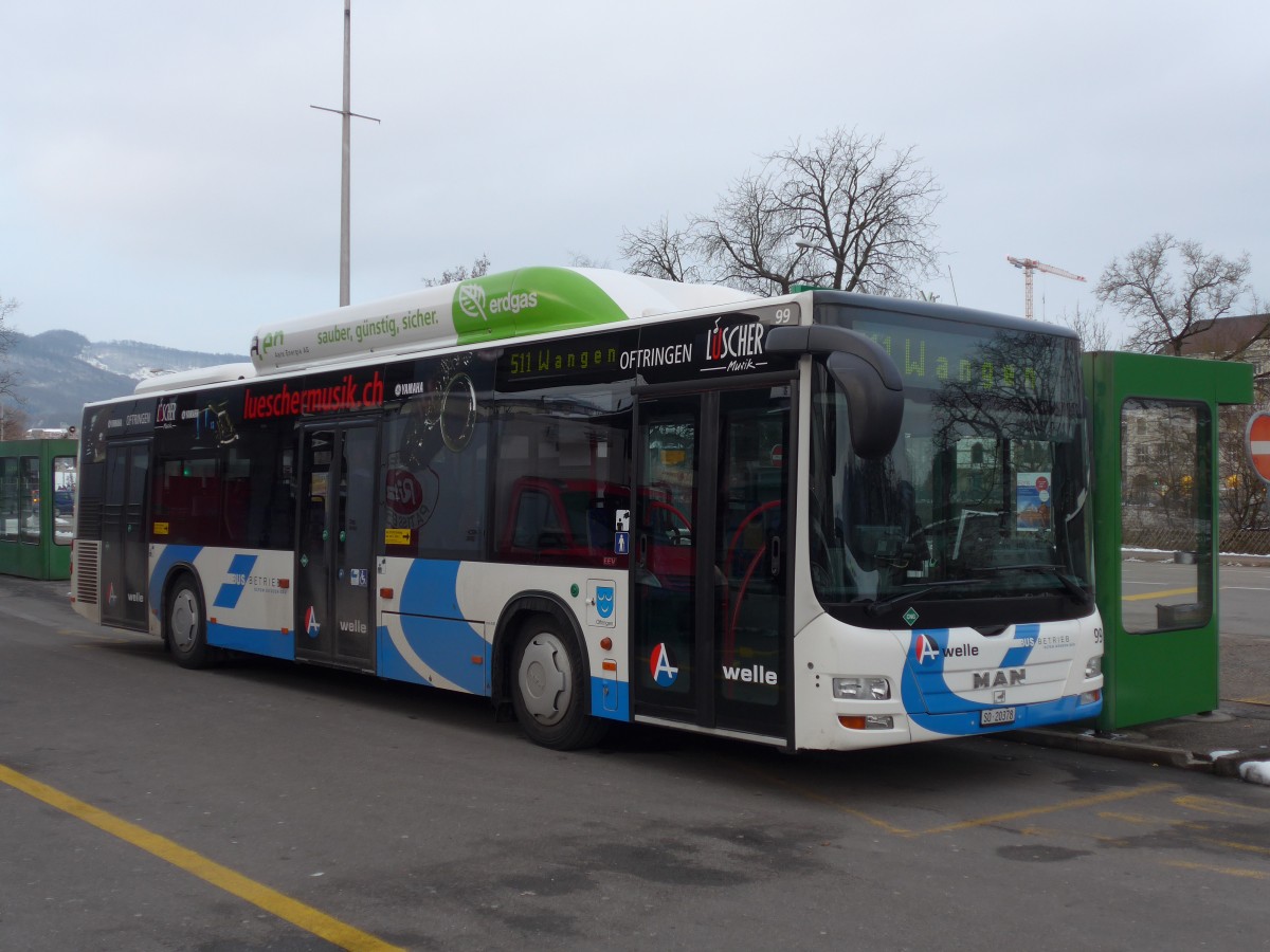 (158'576) - BOGG Wangen b.O. - Nr. 99/SO 20'378 - MAN am 4. Februar 2015 beim Bahnhof Olten