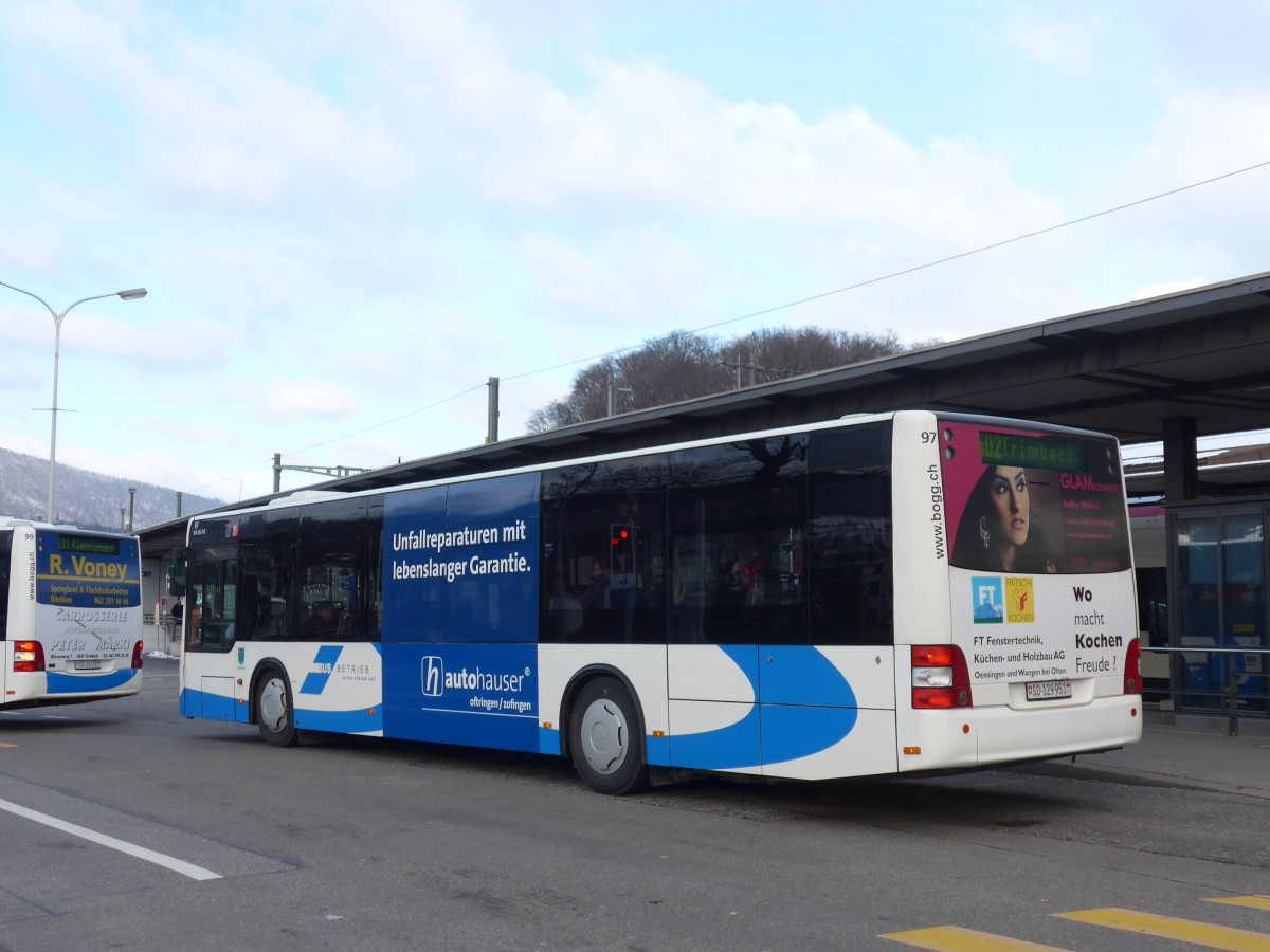 (158'627) - BOGG Wangen b.O. - Nr. 97/SO 129'951 - MAN am 4. Februar 2015 beim Bahnhof Olten