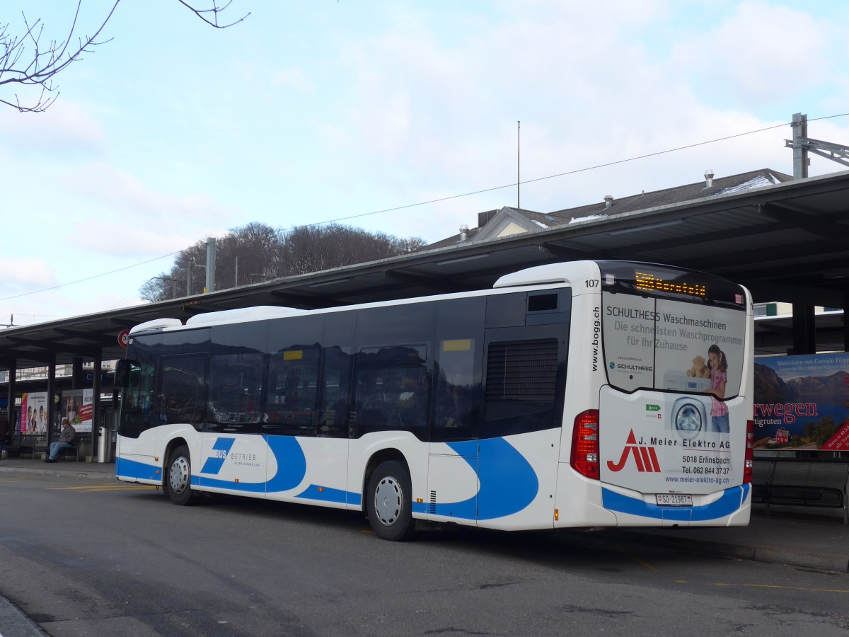 (158'633) - BOGG Wangen b.O. - Nr. 107/SO 21'987 - Mercedes am 4. Februar 2015 beim Bahnhof Olten