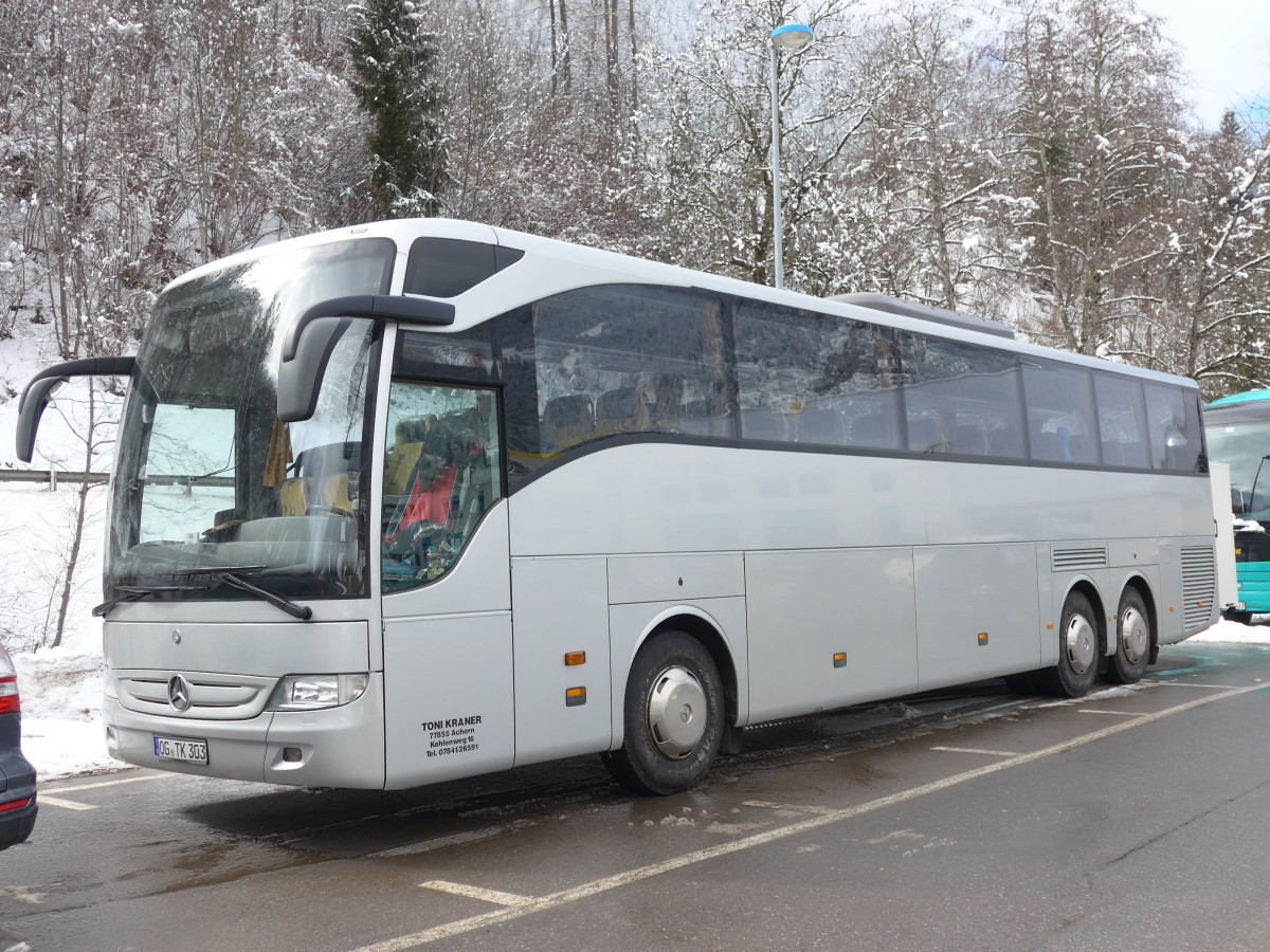 (158'838) - Aus Deutschland: Kraner, Achern - OG-TK 303 - Mercedes am 22. Februar 2015 beim Bahnhof Le Chble