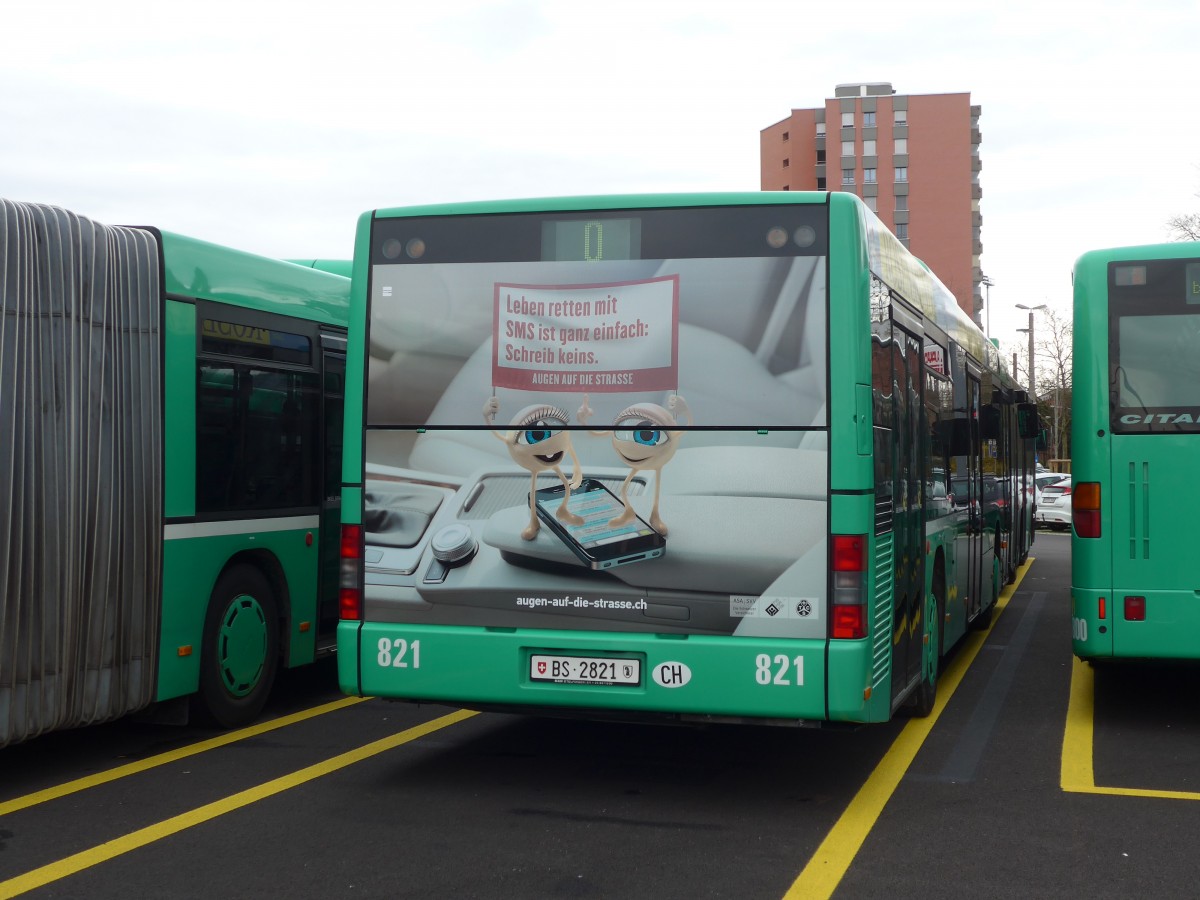 (159'746) - BVB Basel - Nr. 821/BS 2821 - MAN am 11. April 2015 in Basel, Garage Rankstrasse