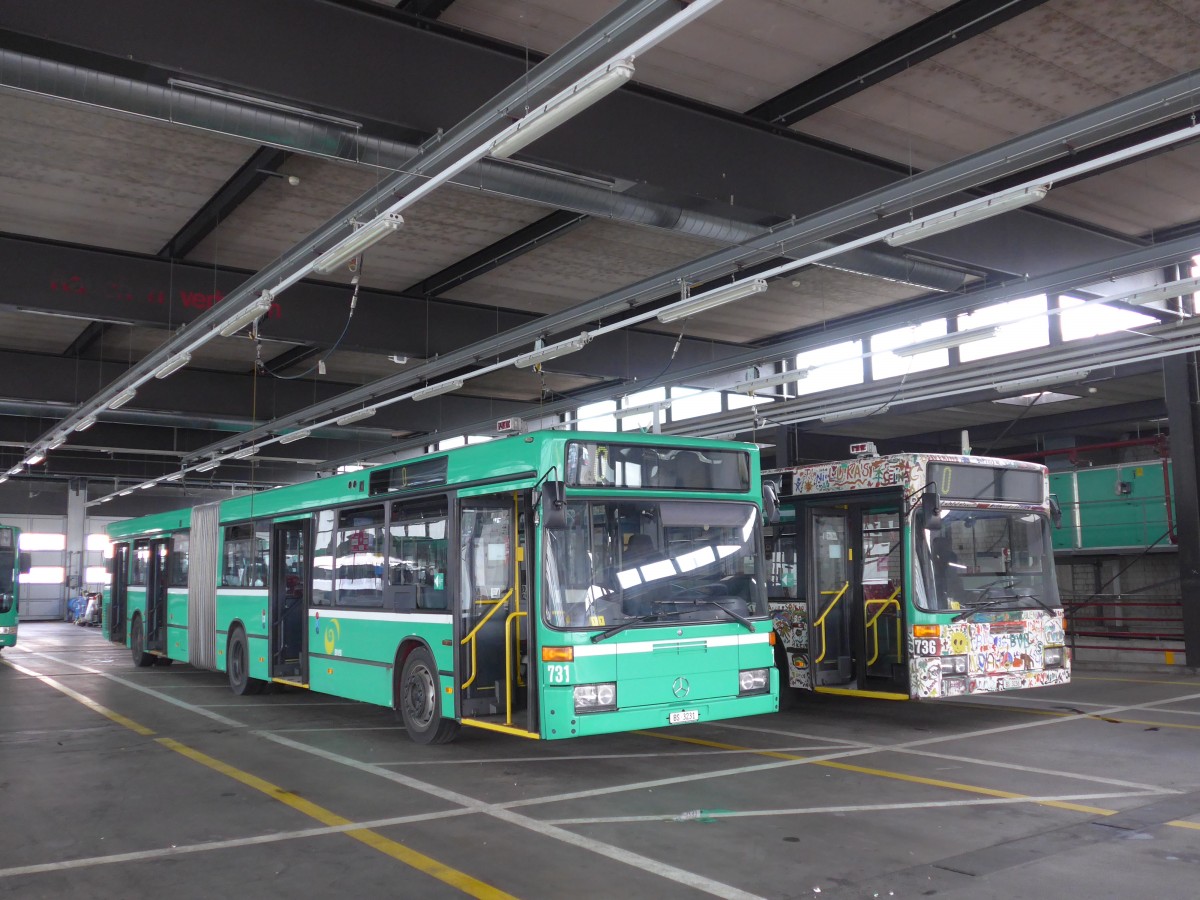 (159'892) - BVB Basel - Nr. 731/BS 3231 - Mercedes (ex VAG Freiburg/D Nr. 927) am 11. April 2015 in Basel, Garage Rankstrasse