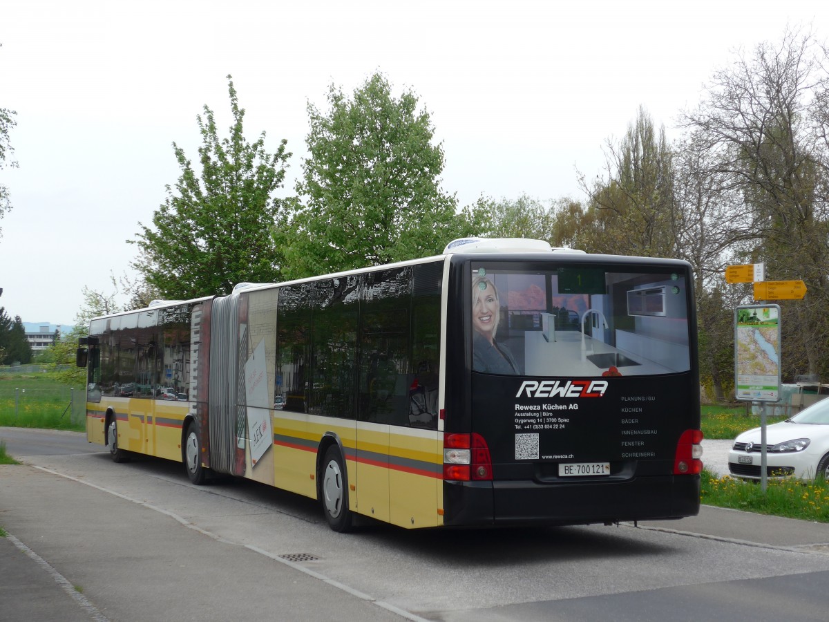 (159'965) - STI Thun - Nr. 121/BE 700'121 - MAN am 25. April 2015 in Gwatt, Deltapark