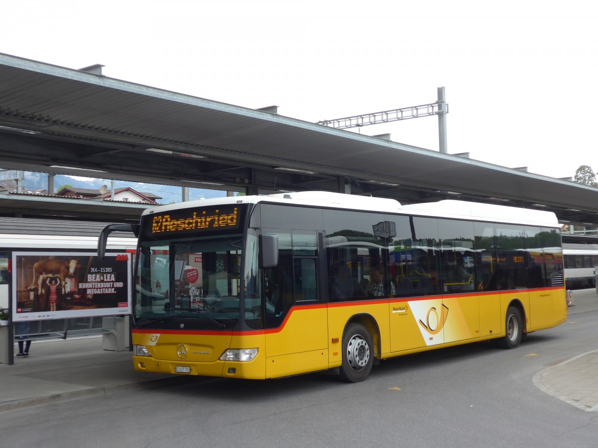 (160'007) - PostAuto Bern - BE 637'781 - Mercedes am 25. April 2015 beim Bahnhof Spiez