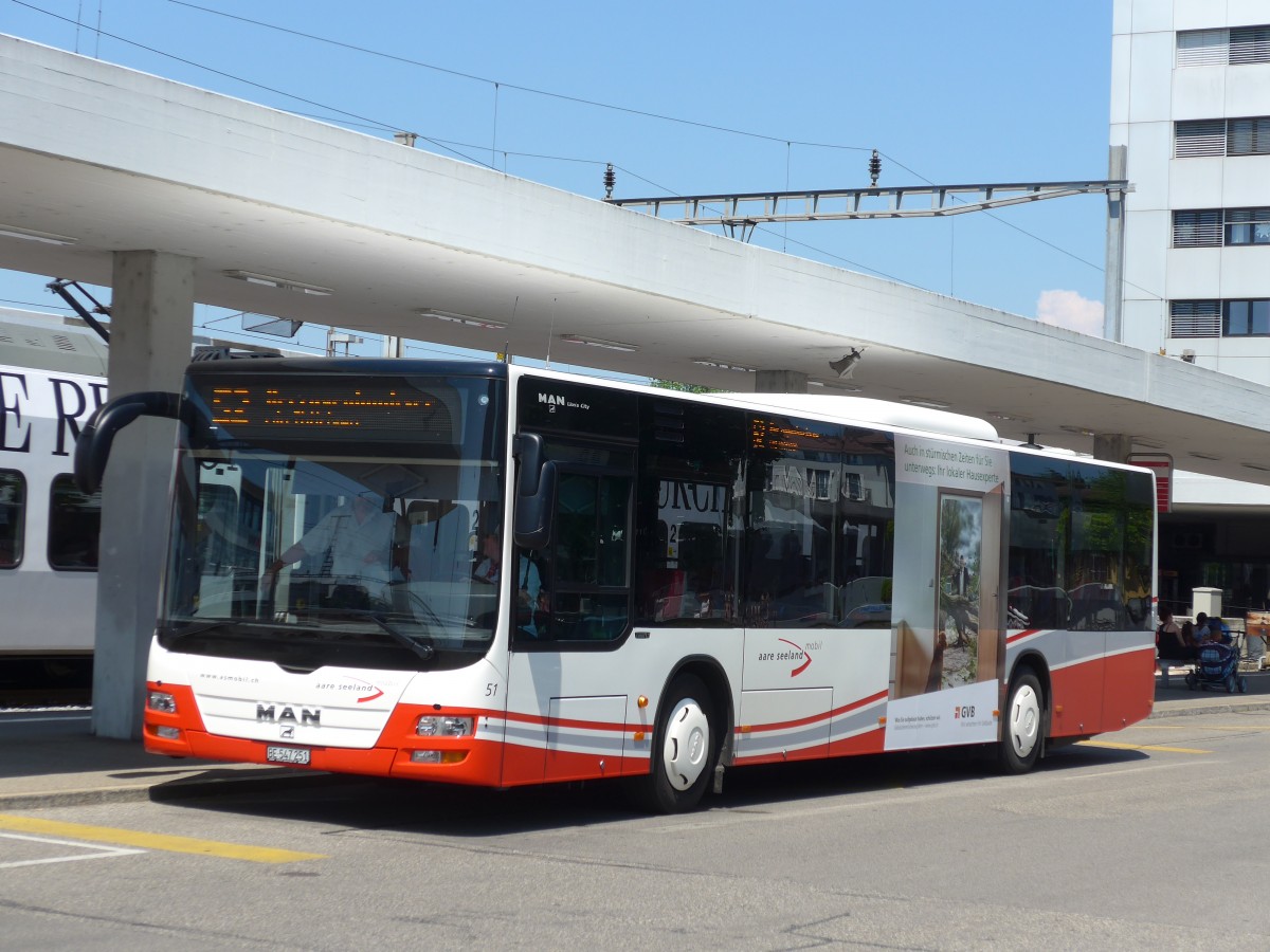 (161'910) - ASm Langenthal - Nr. 51/BE 547'251 - MAN am 6. Juni 2015 beim Bahnhof Langenthal