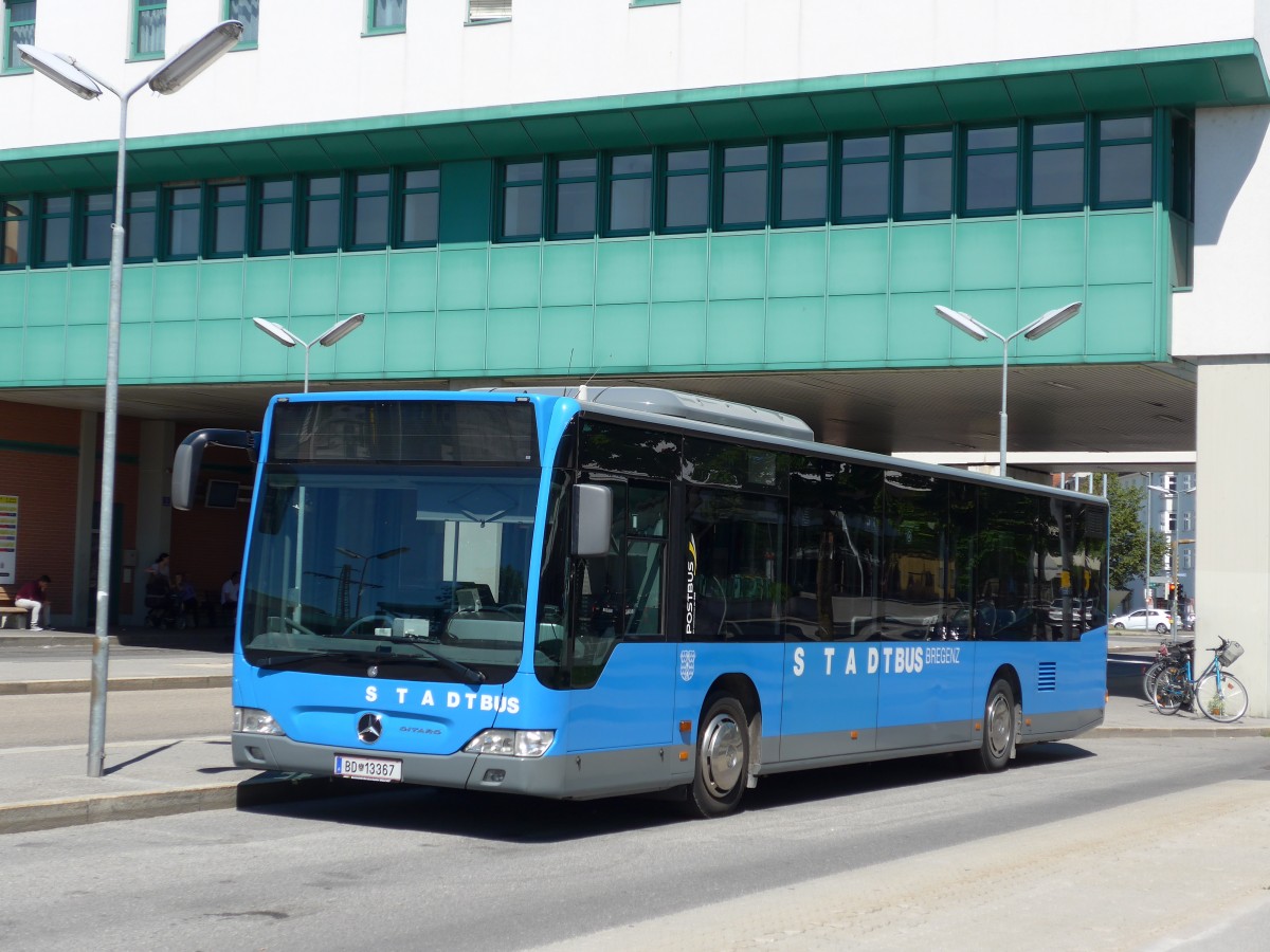 (162'867) - Stadtbus, Bregenz - BD 13'367 - Mercedes am 28. Juni 2015 beim Bahnhof Bregenz