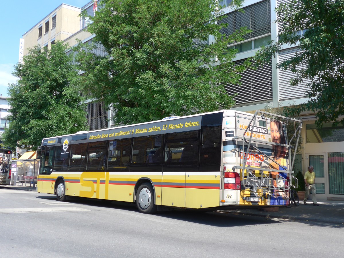 (163'117) - STI Thun - Nr. 117/BE 700'117 - MAN am 22. Juli 2015 beim Bahnhof Thun