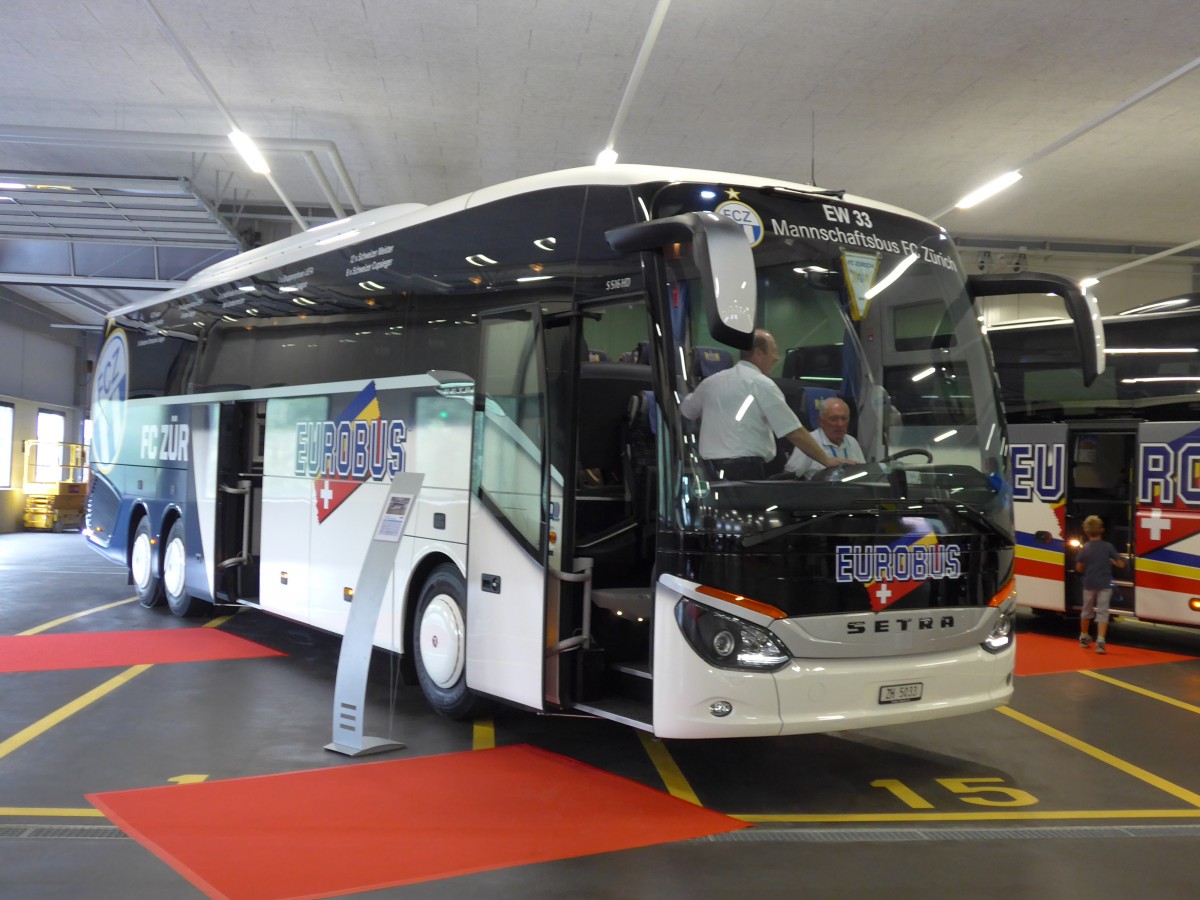 (163'373) - Welti-Furrer, Bassersdorf - Nr. 33/ZH 5033 - Setra am 15. August 2015 in Bassersdorf, Buszentrum Glattal