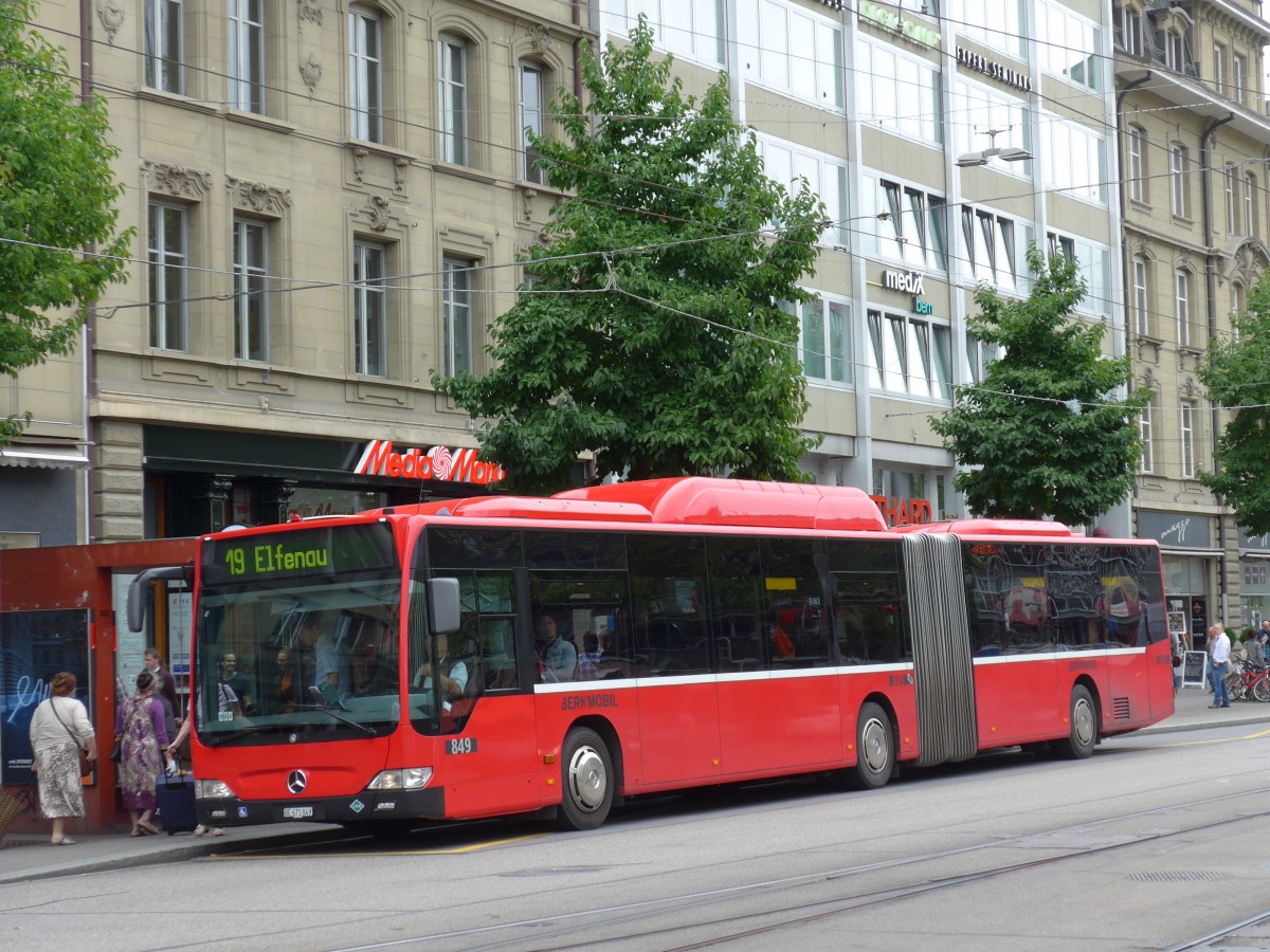 (163'462) - Bernmobil, Bern - Nr. 849/BE 671'849 - Mercedes am 15. August 2015 beim Bahnhof Bern