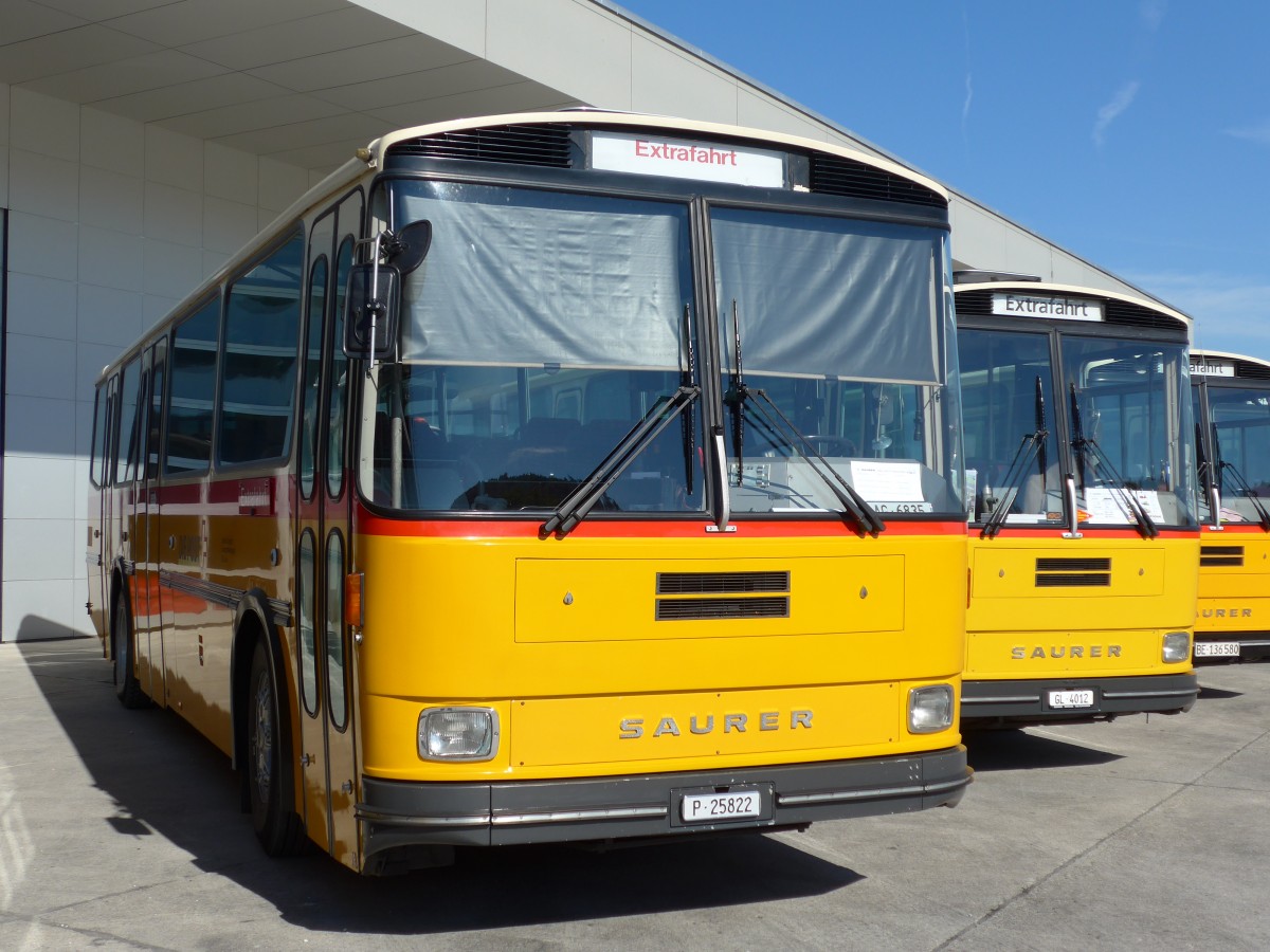 (163'878) - Gautschi, Suhr -  P 25'822  - Saurer/Tscher (ex Ltscher, Neuheim Nr. 200; ex Cartek, Regensdorf; ex P 25'822) am 29. August 2015 in Oberkirch, CAMPUS Sursee