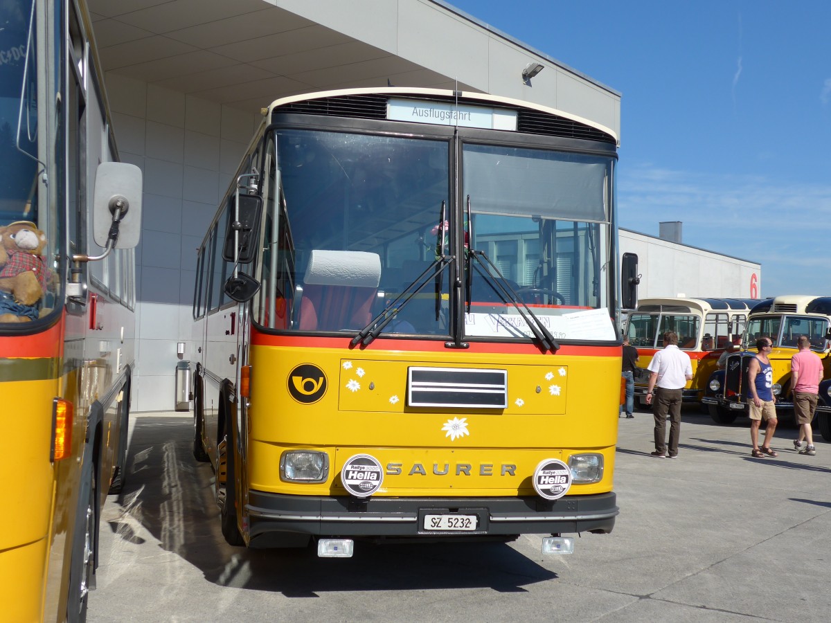 (163'884) - Fssler, Unteriberg - Nr. 6/SZ 5232 - Saurer/R&J (ex Schrch, Gutenburg Nr. 6; ex P 24'358) am 29. August 2015 in Oberkirch, CAMPUS Sursee