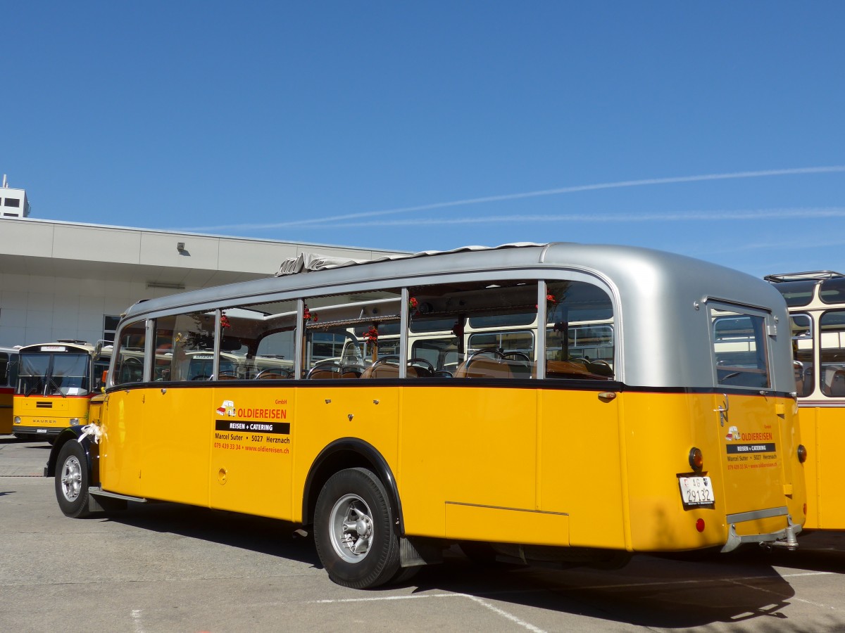 (163'944) - Suter, Herznach - AG 29'132 - Saurer/Tscher (ex Geissmann, Hgglingen; ex P 23'070) am 29. August 2015 in Oberkirch, CAMPUS Sursee