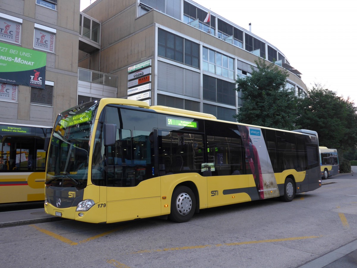 (164'259) - STI Thun - Nr. 179/BE 572'179 - Mercedes am 30. August 2015 beim Bahnhof Thun