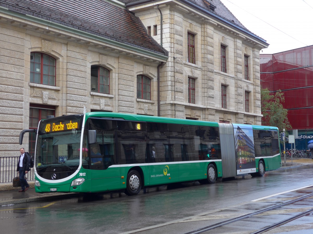 (164'693) - BVB Basel - Nr. 7012/BS 99'312 - Mercedes am 14. September 2015 beim Bahnhof Basel