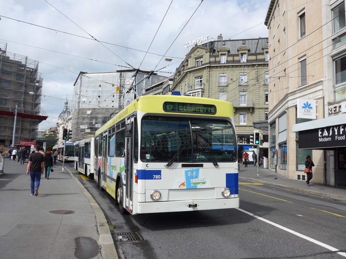 (165'141) - TL Lausanne - Nr. 780 - NAW/Lauber Trolleybus am 18. September 2015 in Lausanne, Bel-Air