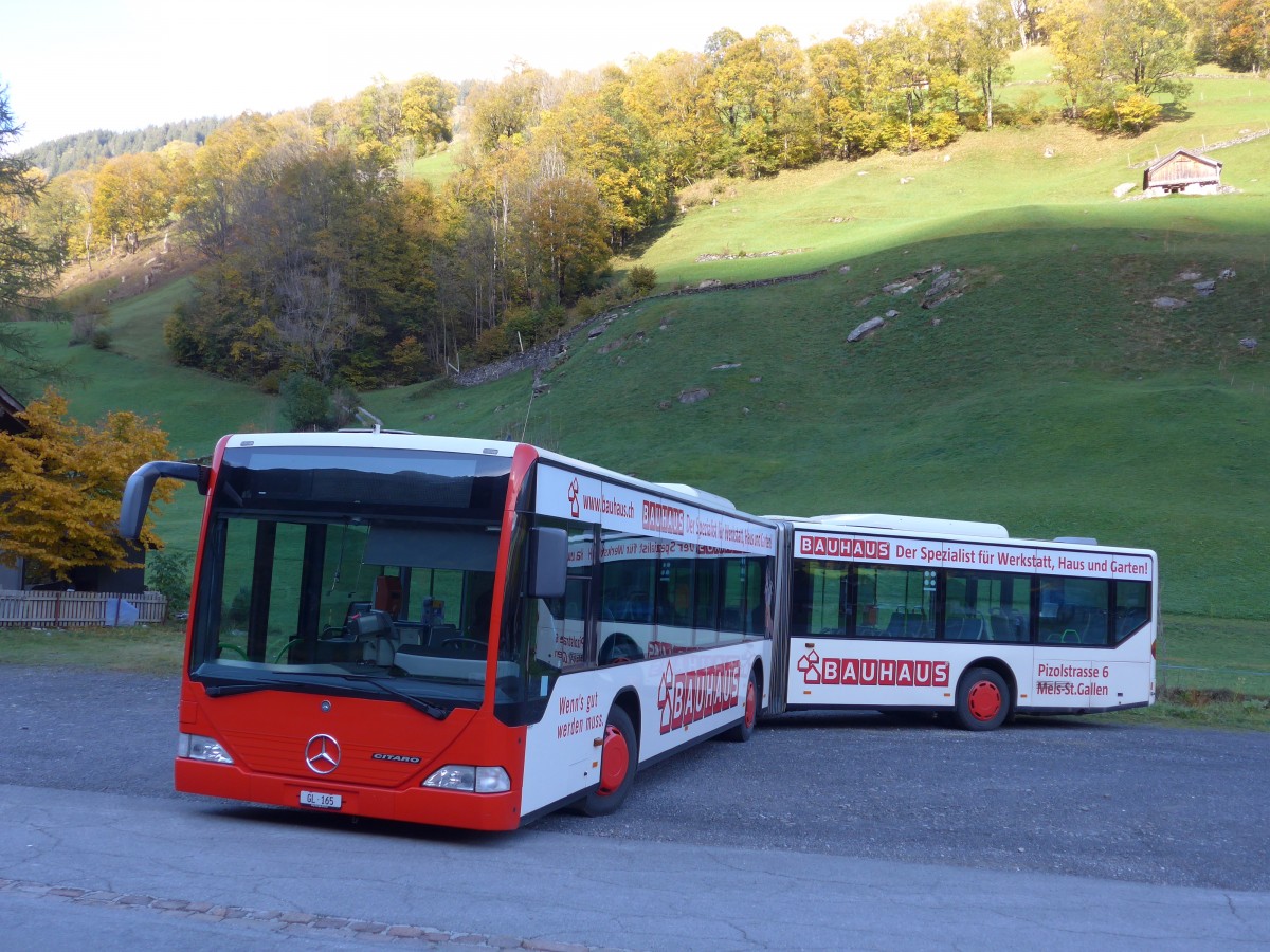 (166'131) - AS Engi - Nr. 15/GL 165 - Mercedes (ex SBC Chur Nr. 52; ex SBC Chur Nr. 29; ex ARL Viganello Nr. 23; ex TPL Lugano Nr. 28) am 10. Oktober 2015 in Elm, Sportbahnen