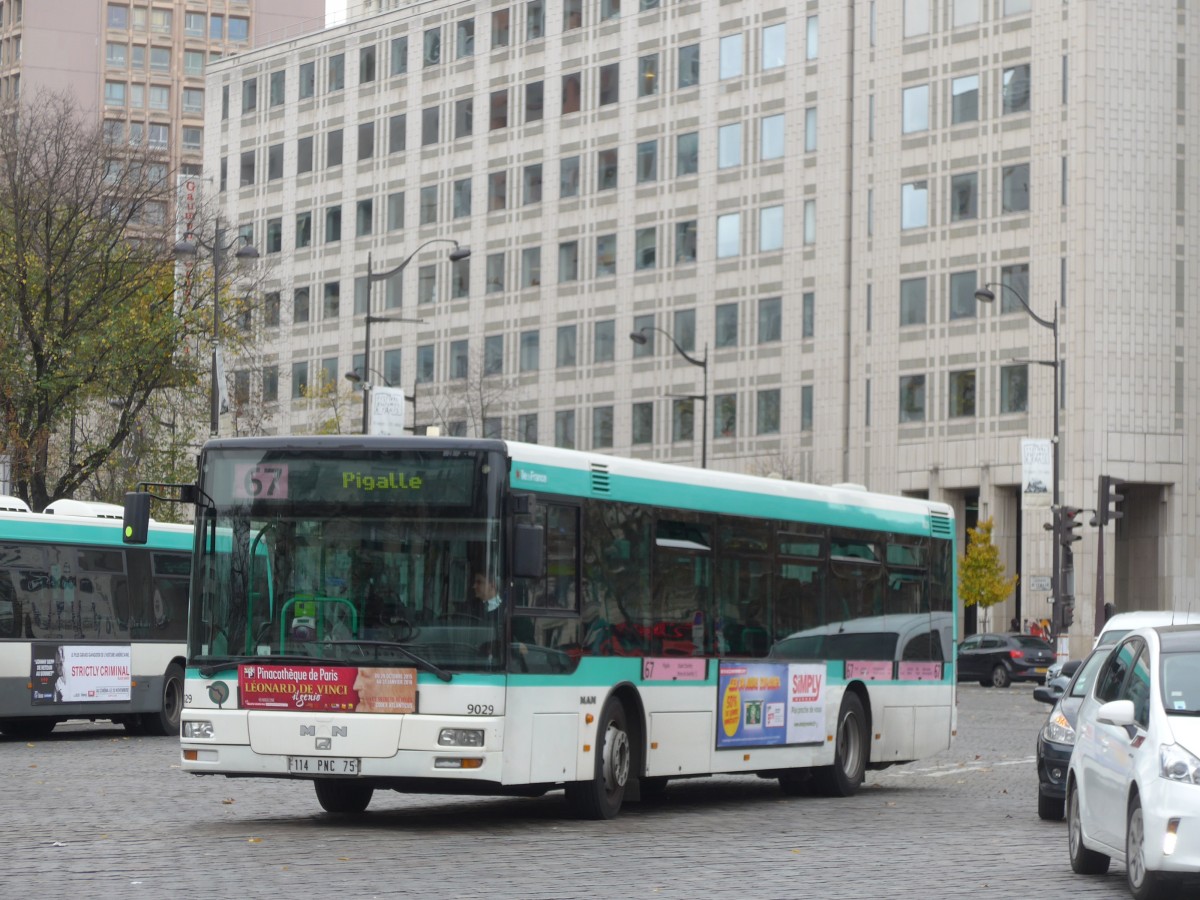 (166'859) - RATP Paris - Nr. 9029/114 PNC 75 - MAN am 16. November 2015 in Paris, Place d'Italie