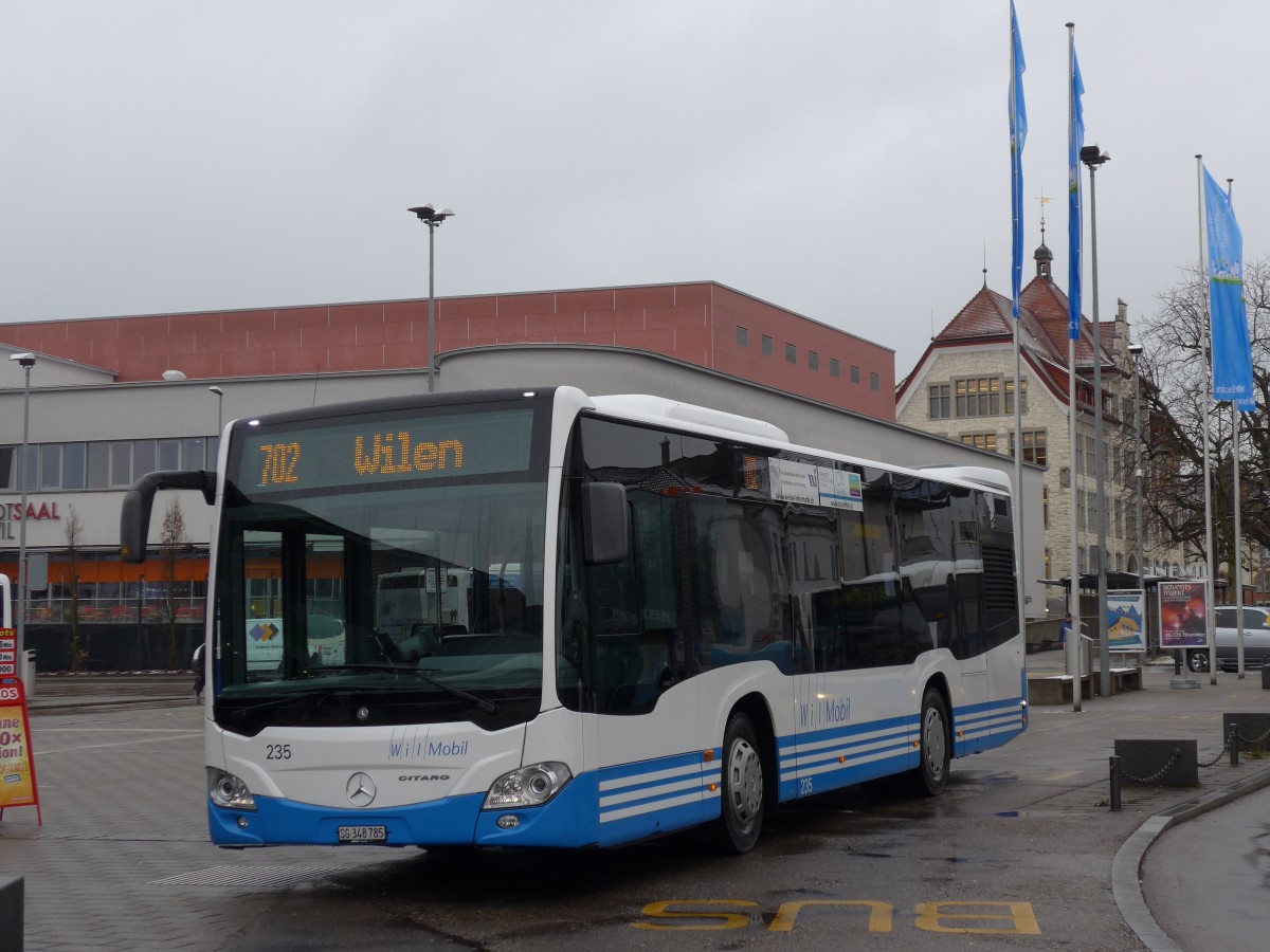 (167'492) - WilMobil, Wil - Nr. 235/SG 348'785 - Mercedes am 25. November 2015 beim Bahnhof Wil