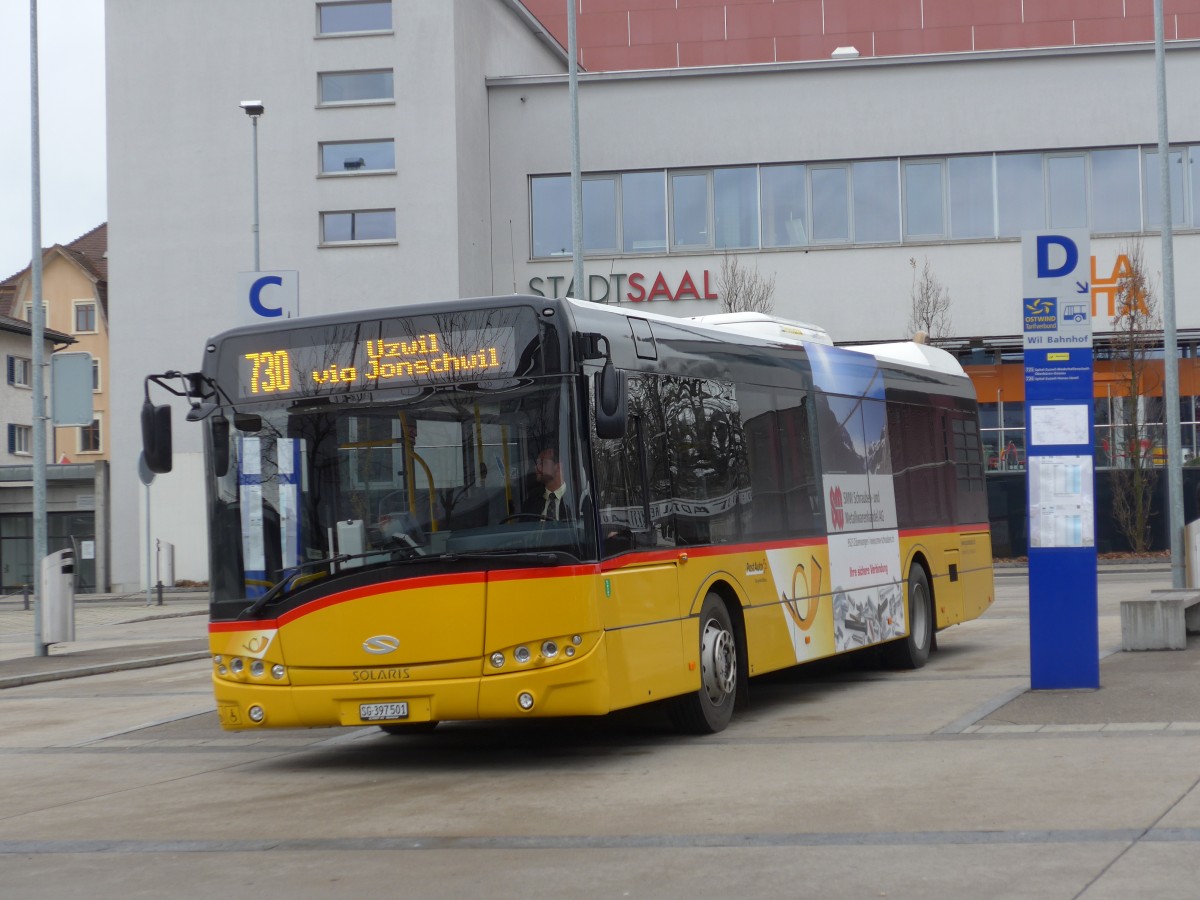 (167'518) - Schmidt, Oberbren - SG 397'501 - Solaris am 25. November 2015 beim Bahnhof Wil