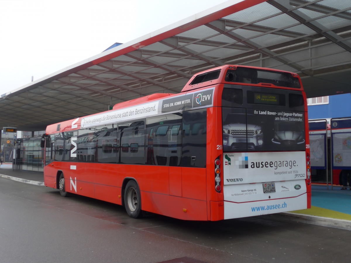 (168'185) - AHW Horgen - Nr. 29/ZH 147'405 - Volvo am 1. Januar 2016 beim Bahnhof Horgen